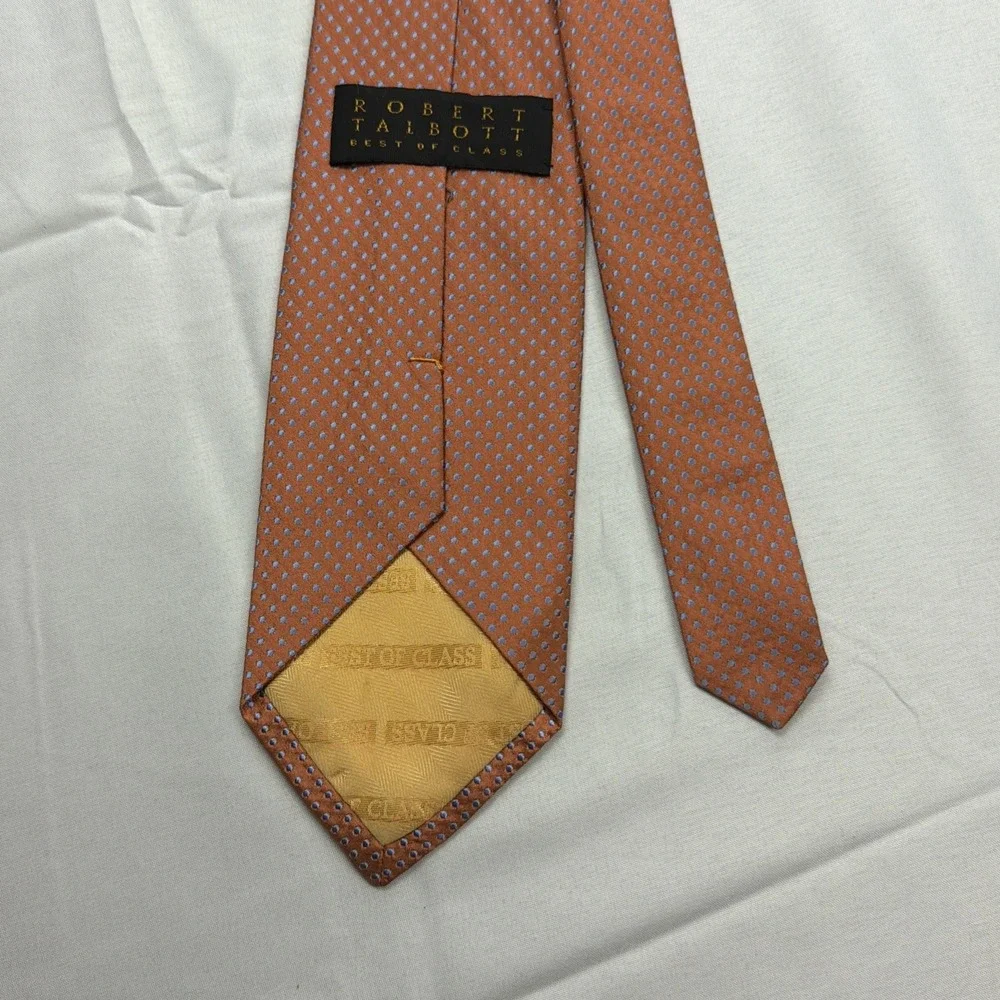 Robert‎ Talbot Best of Class Men's Tie 100% Silk Orange Polka Dot / 61